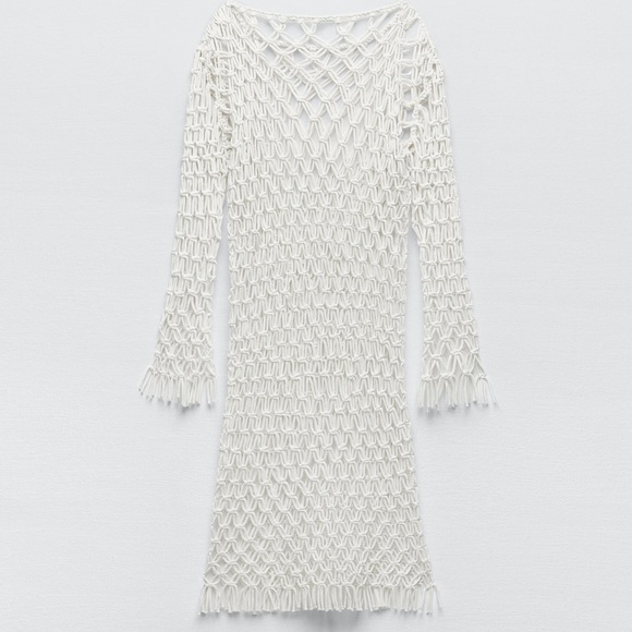 ZARA MACRAME KNIT DRESS LIMITED EDITION - Picture 7 of 9